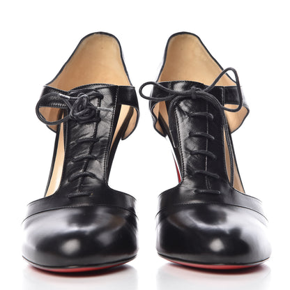 Christian Louboutin Kid Popi 120 Lace Up Ankle Bootie 39.5 Black 2 of 9