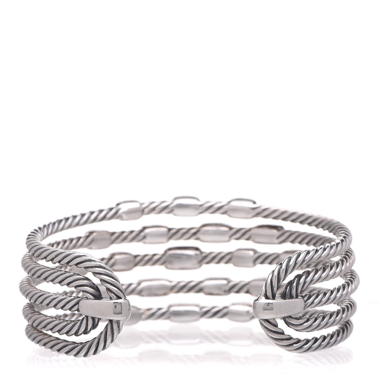 Sterling Silver Diamond Five Row Confetti Cuff Bracelet