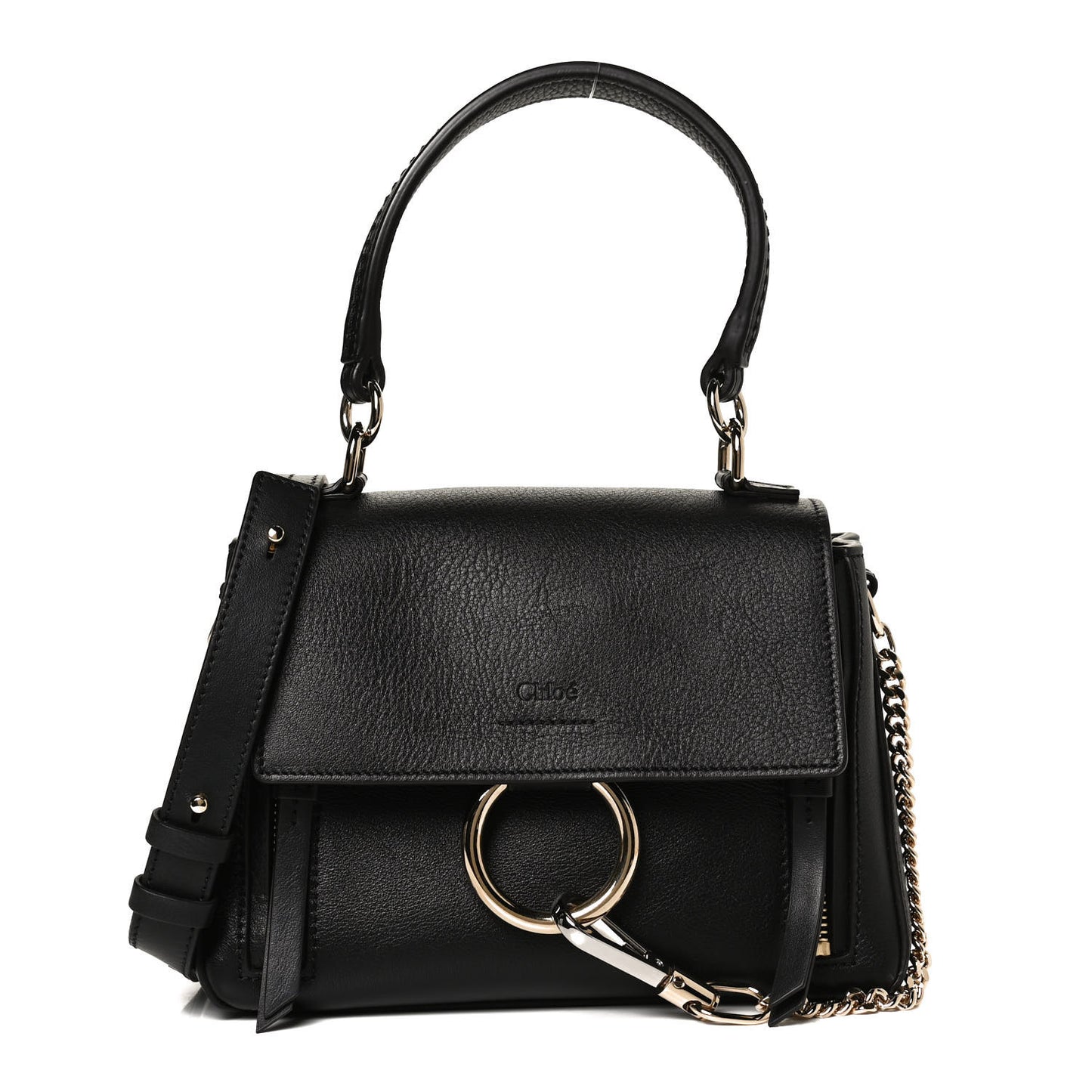 Calfskin Mini Faye Day Shoulder Bag Black
