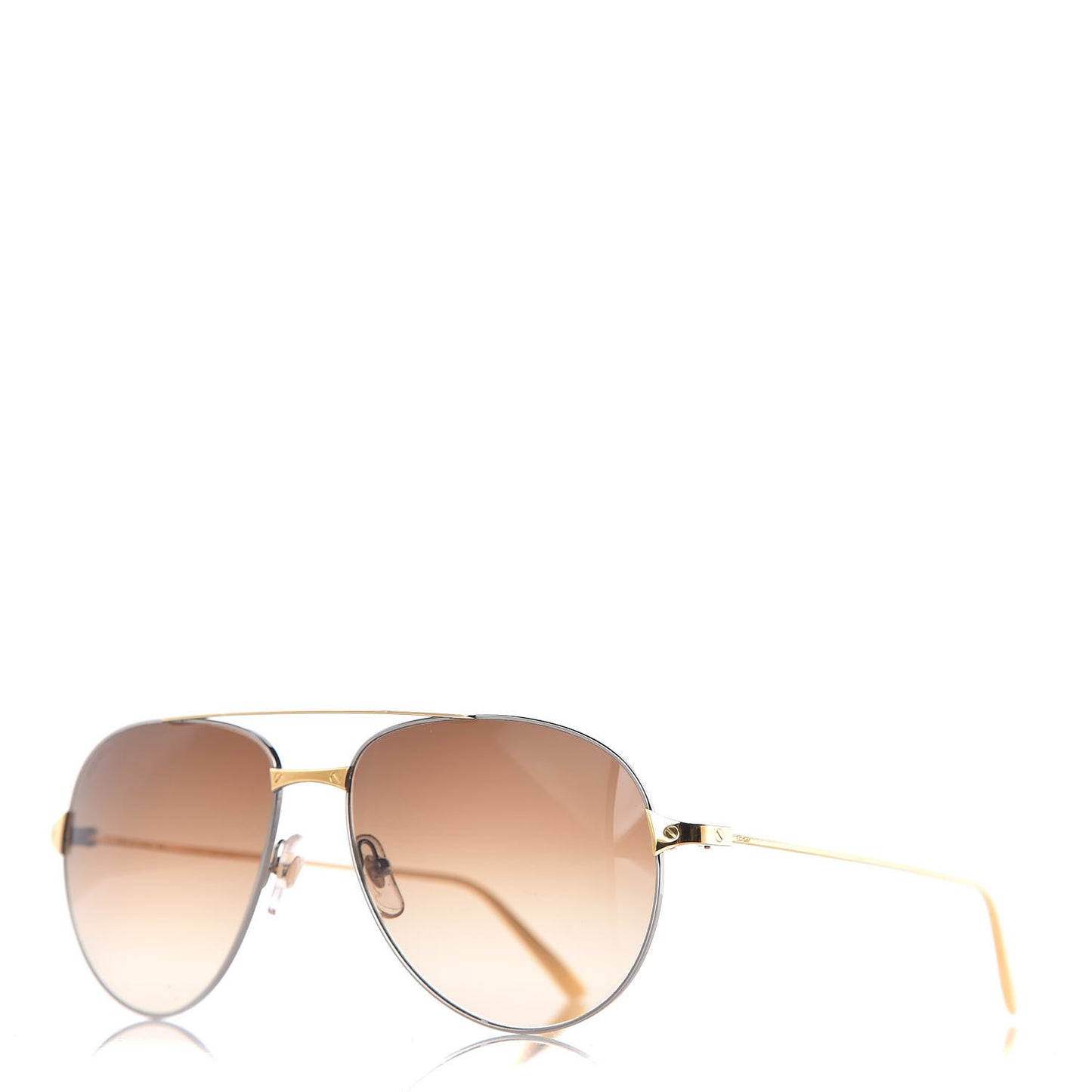 Santos de Aviator Sunglasses CT0038S Silver Gold