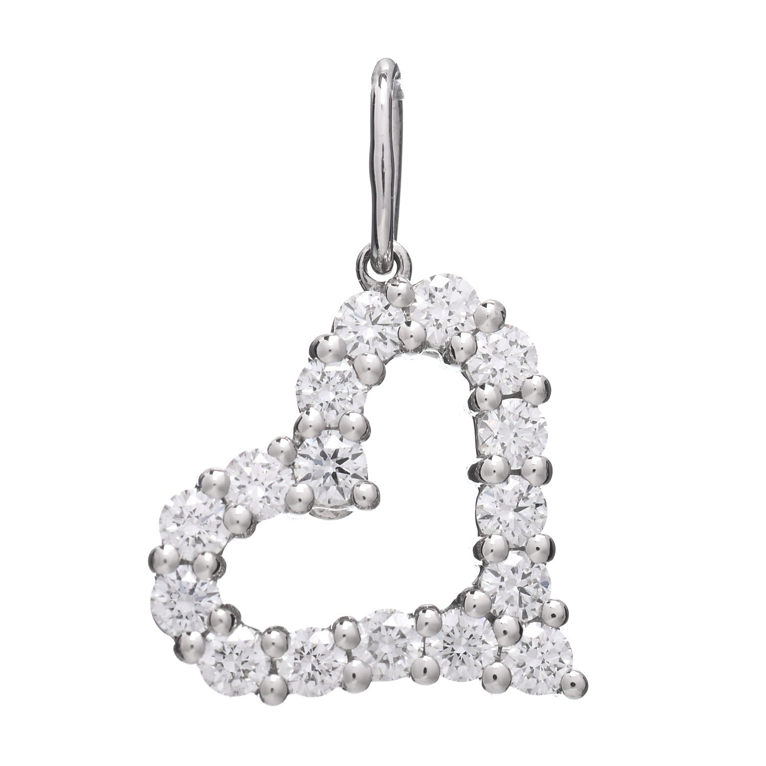 Tiffany Platinum Diamond Mini Heart Charm 1 of 3