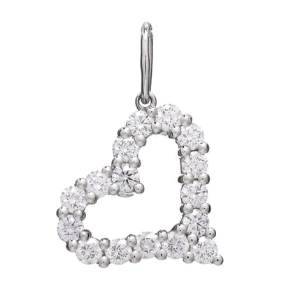 Tiffany Platinum Diamond Mini Heart Charm 1 of 3