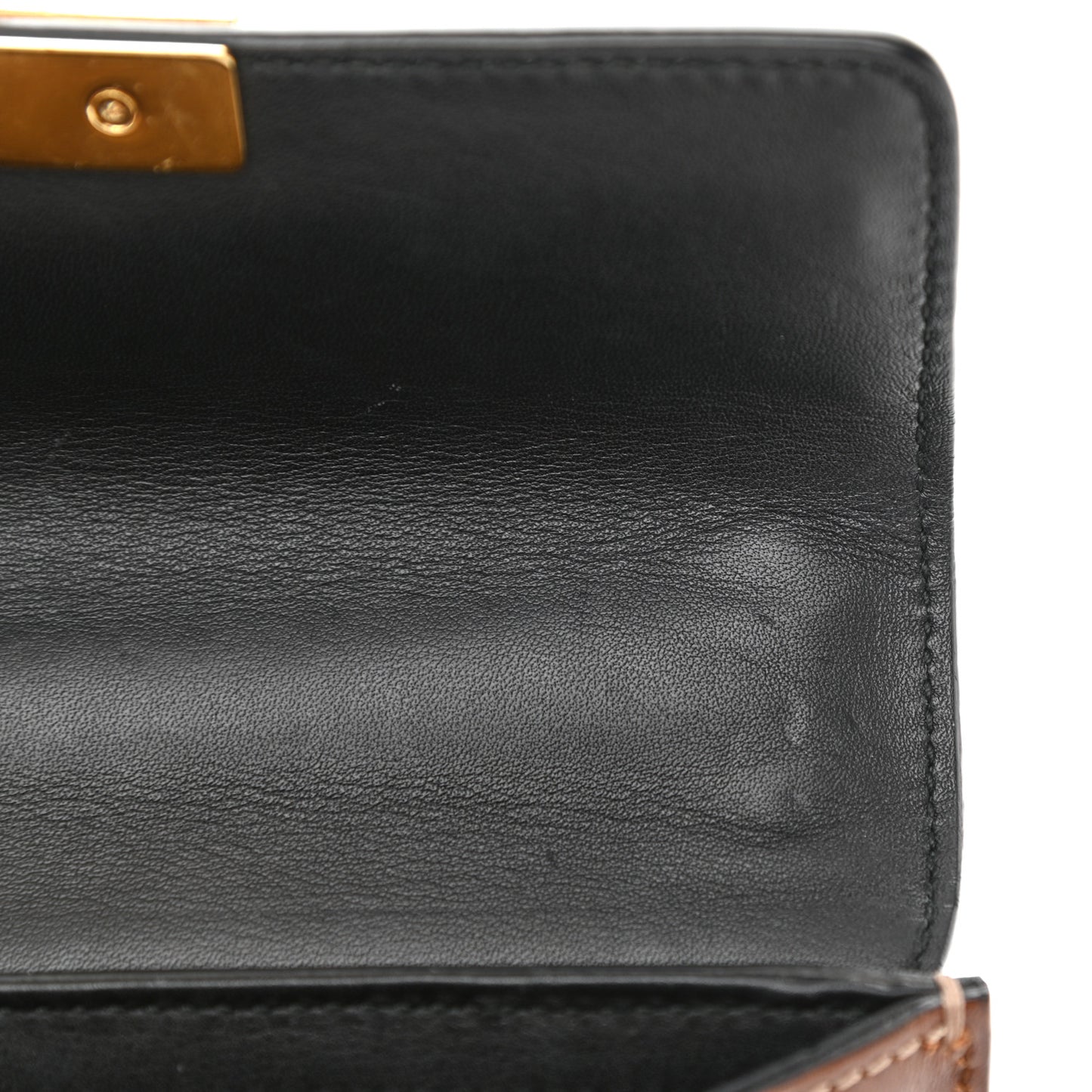 GG Supreme Monogram Calfskin Small Padlock Shoulder Bag Beige Black Cuir