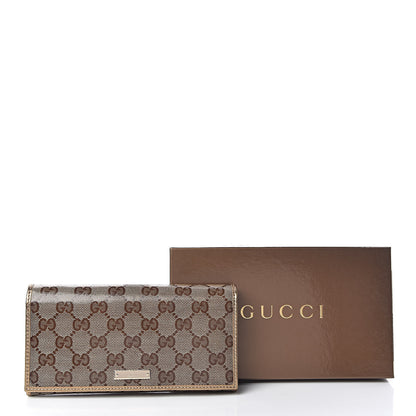 Gucci Crystal Monogram Metal Bar Chain Wallet Gold 8 of 8