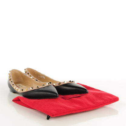 Valentino Garavani Nappa Rockstud Ballerina Flats 36 Black Poudre 4 of 18
