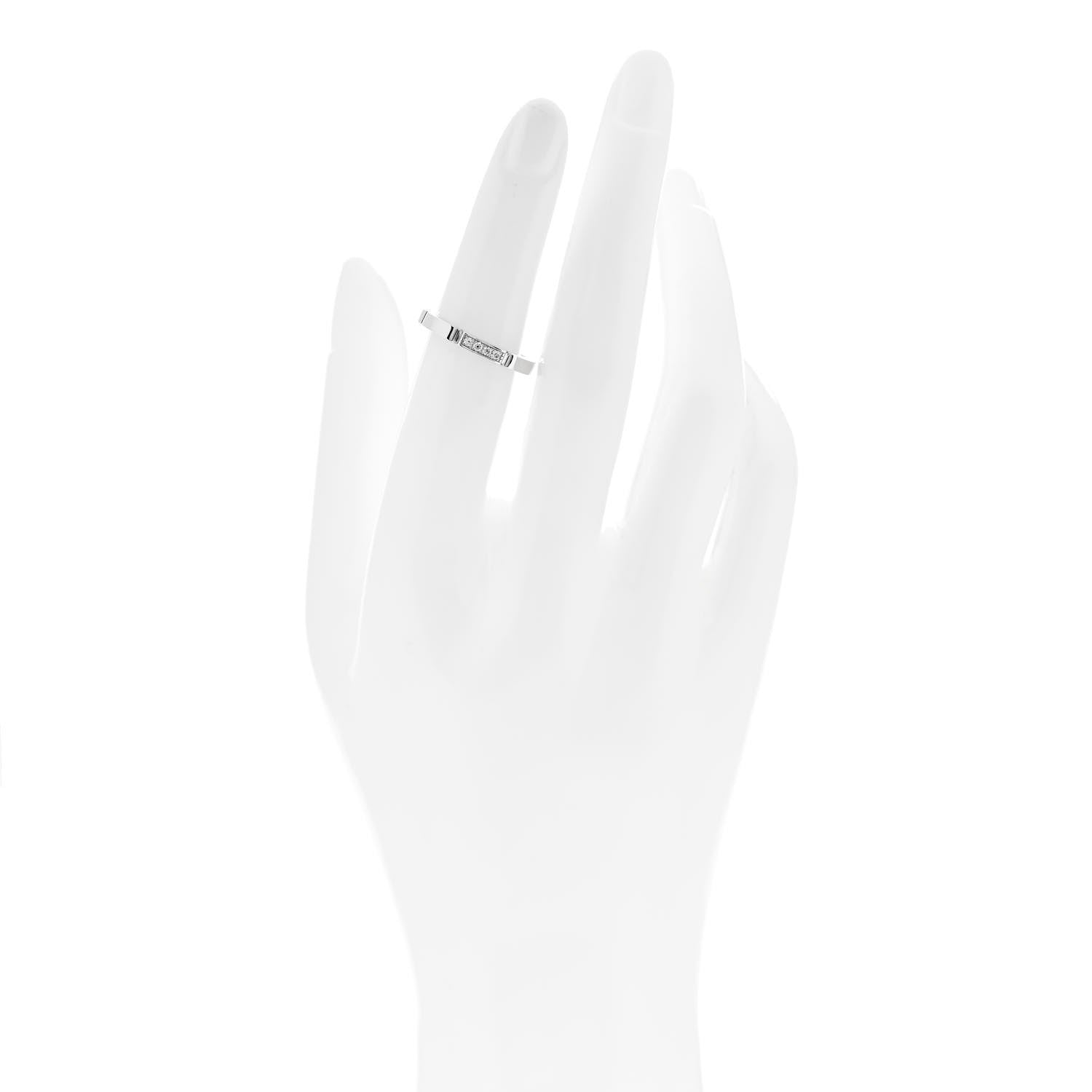 Cartier 18K White Gold Diamond Maillon Panthere Wedding Band Ring 50 5.25 2 of 4