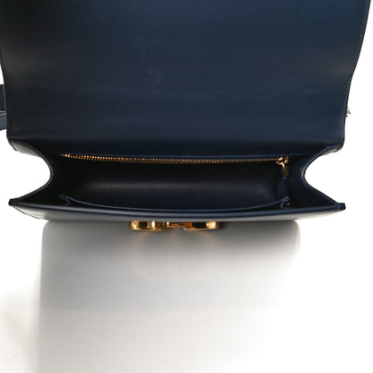 Christian Dior Shiny Crinkled Lambskin 30 Montaigne Flap Bag Indigo 4 of 12