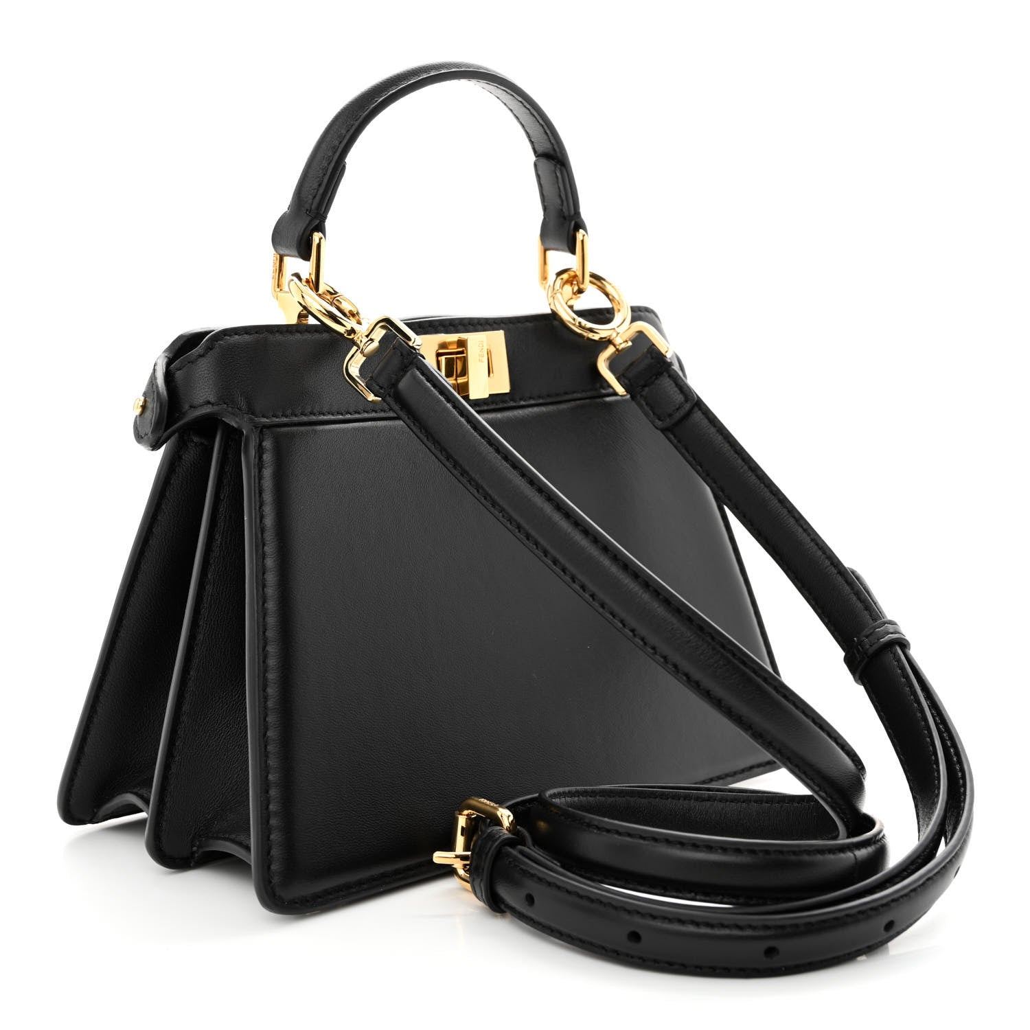 Fendi Shiny Nappa Petite Peekaboo I SEE U Satchel Black 3 of 13
