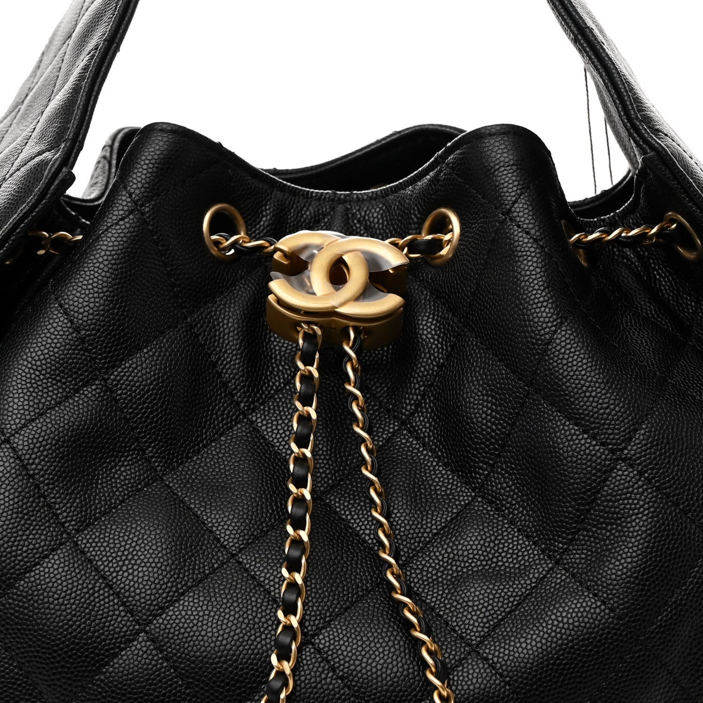 Caviar Quilted Medium Chanel 25 Handbag Black