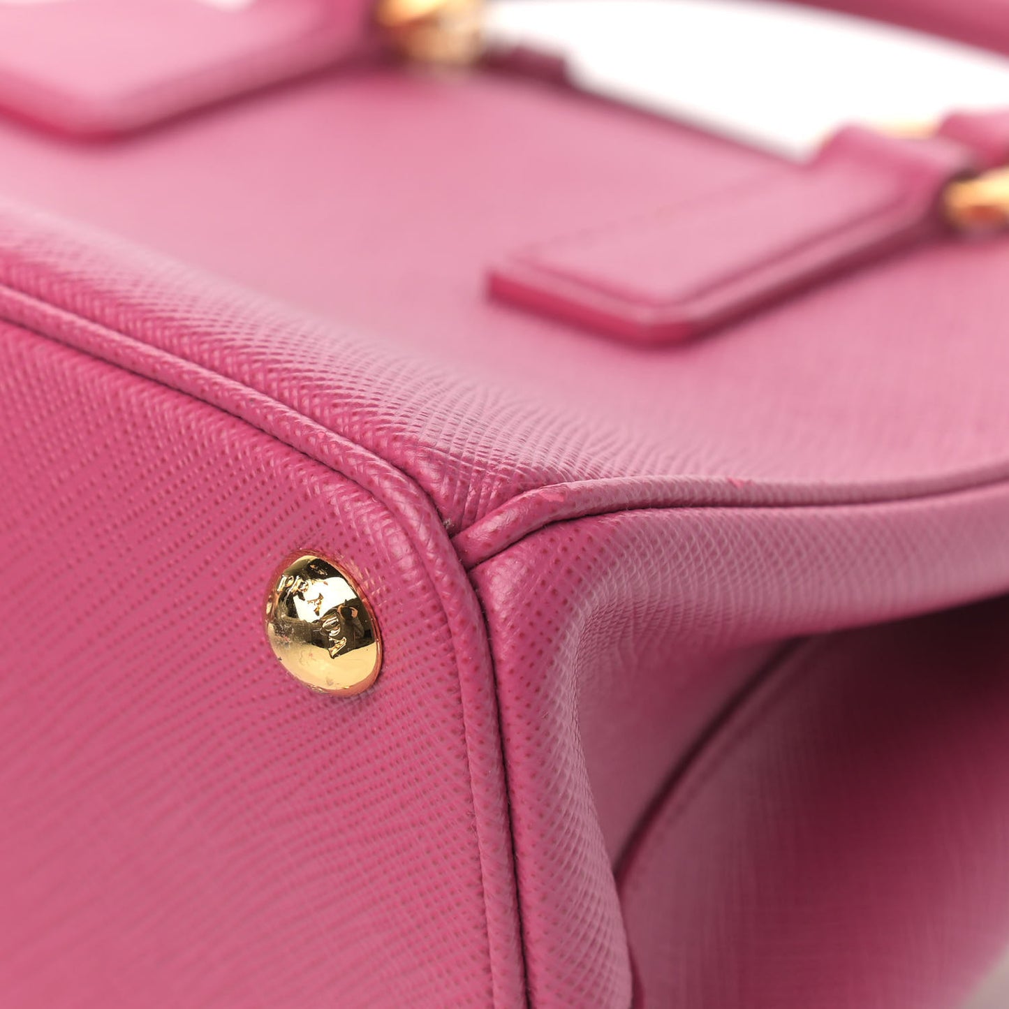Saffiano Lux Micro Galleria Double Zip Tote Fuxia