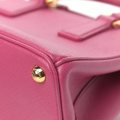 Prada Saffiano Lux Micro Galleria Double Zip Tote Fuxia 12 of 17