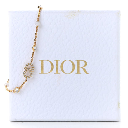 Christian Dior Crystal Pearl Clair D Lune Bracelet Gold 4 of 4