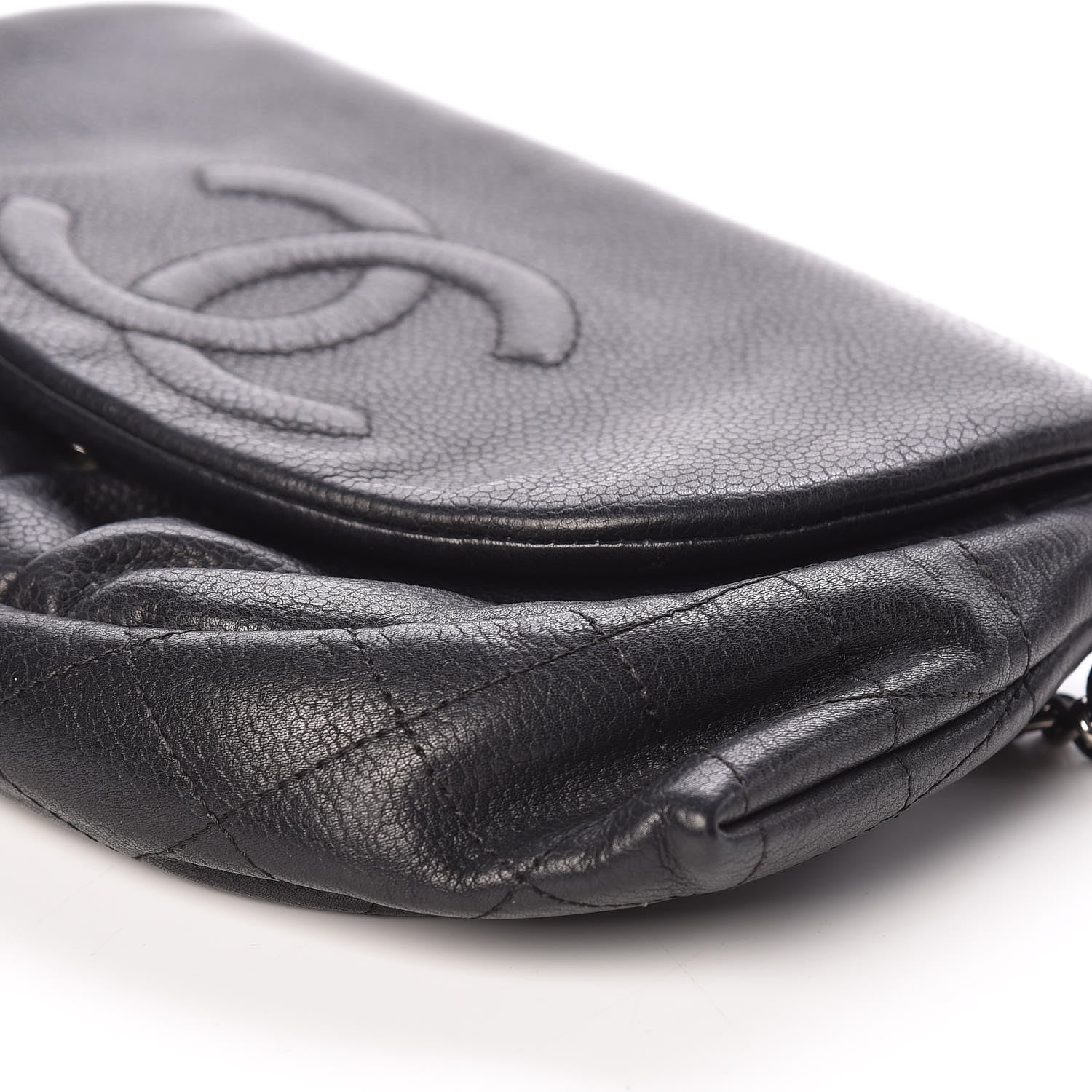 Chanel Caviar Half Moon Wallet On Chain WOC Black 11 of 12