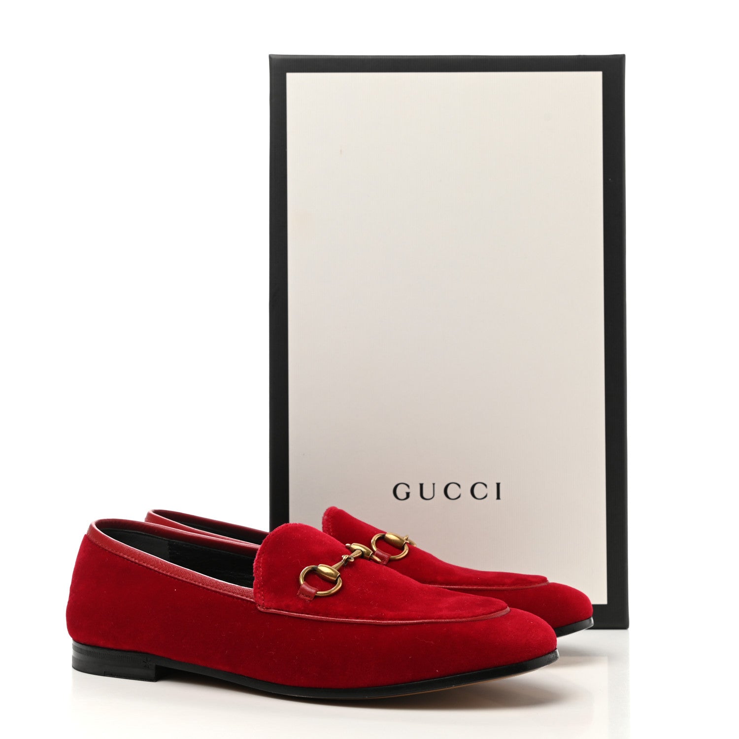 Gucci Velvet Horsebit Womens Jordaan Loafers 35.5 Hibiscus Red 9 of 9