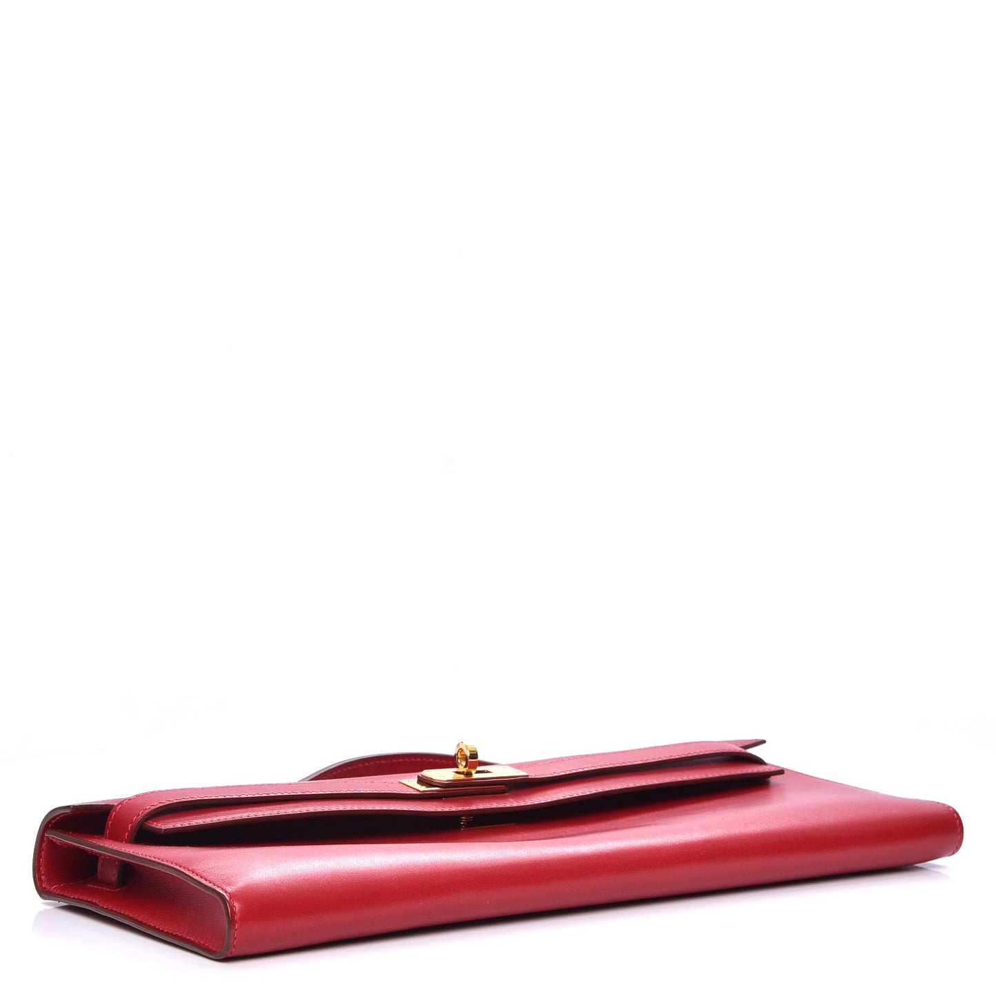 Tadelakt Kelly Cut Clutch Rouge Vif