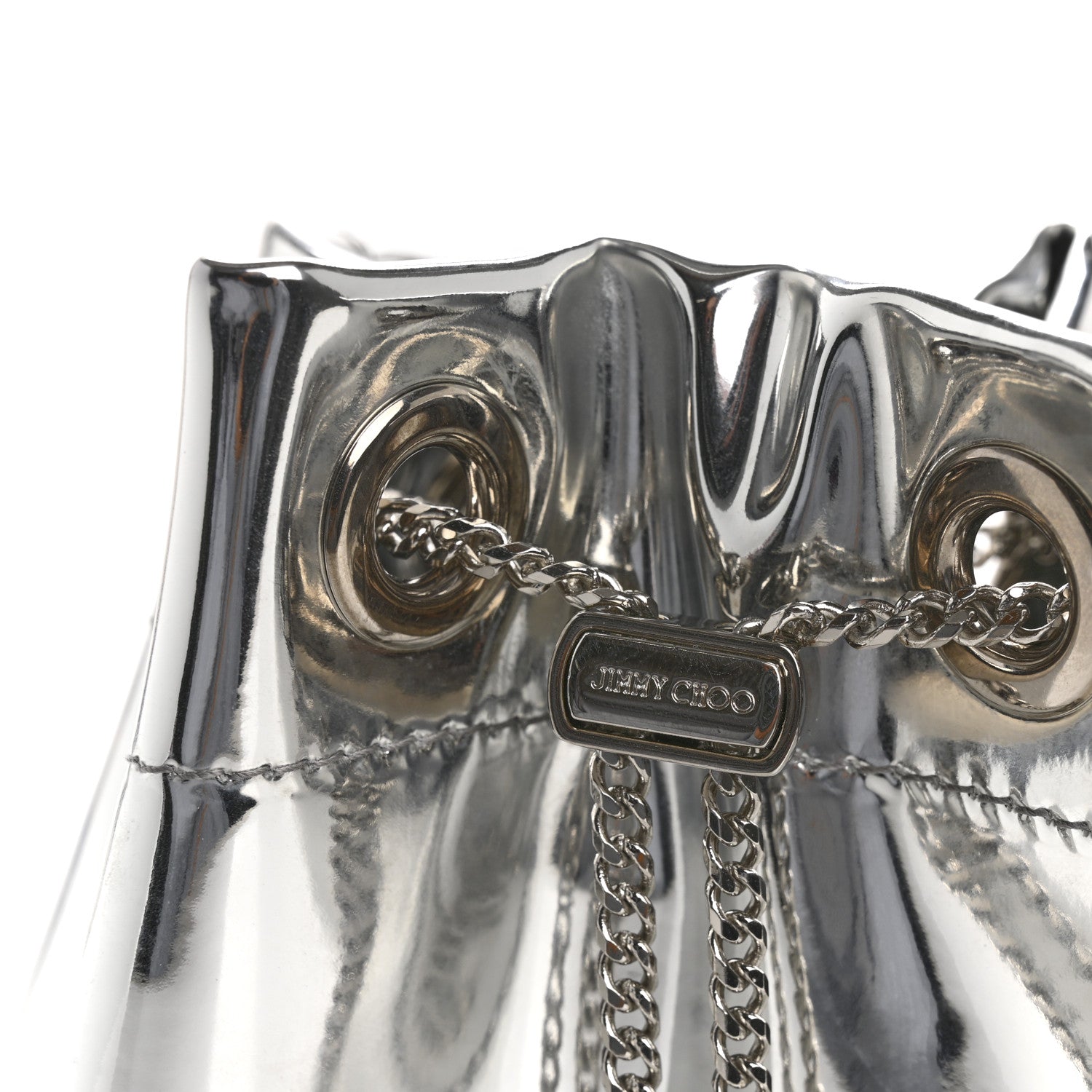 Jimmy Choo Metallic Patent Bon Bon Bag Silver 12 of 14