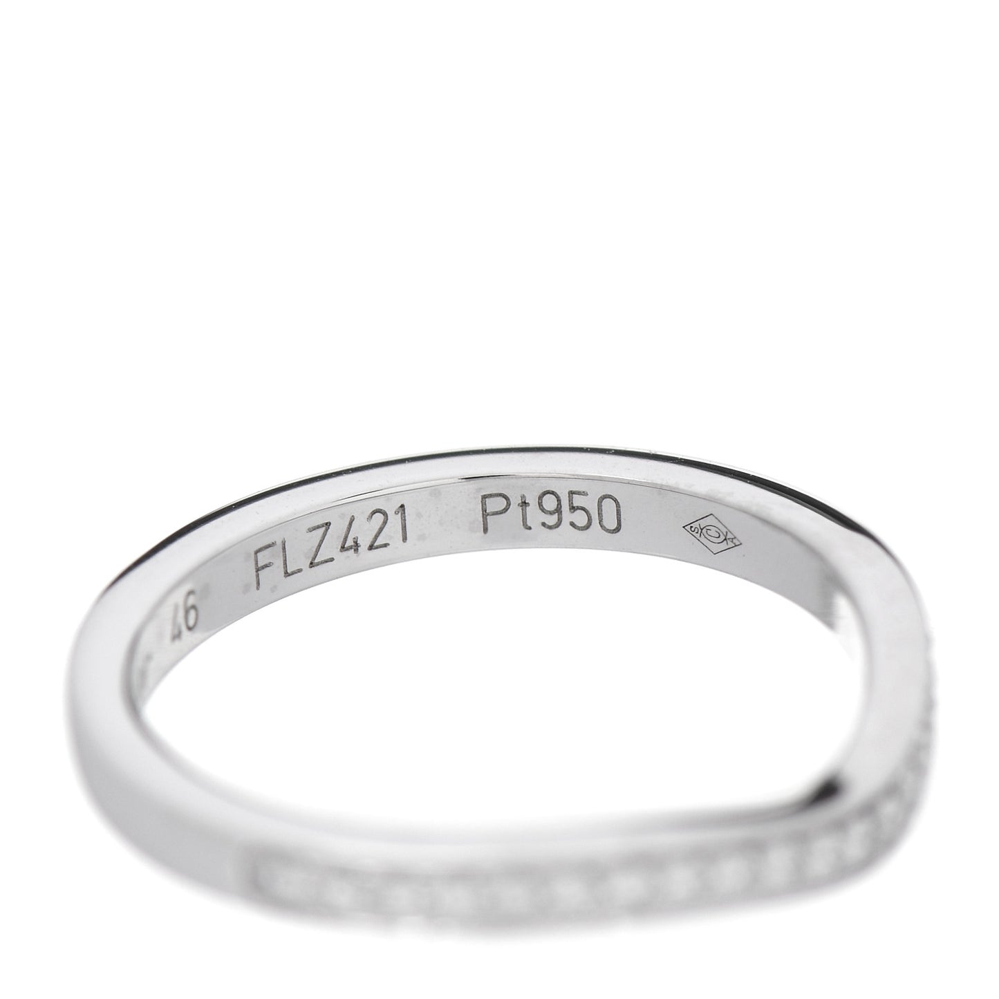Platinum Diamond Ballerine Wedding Band Ring 46 3.75