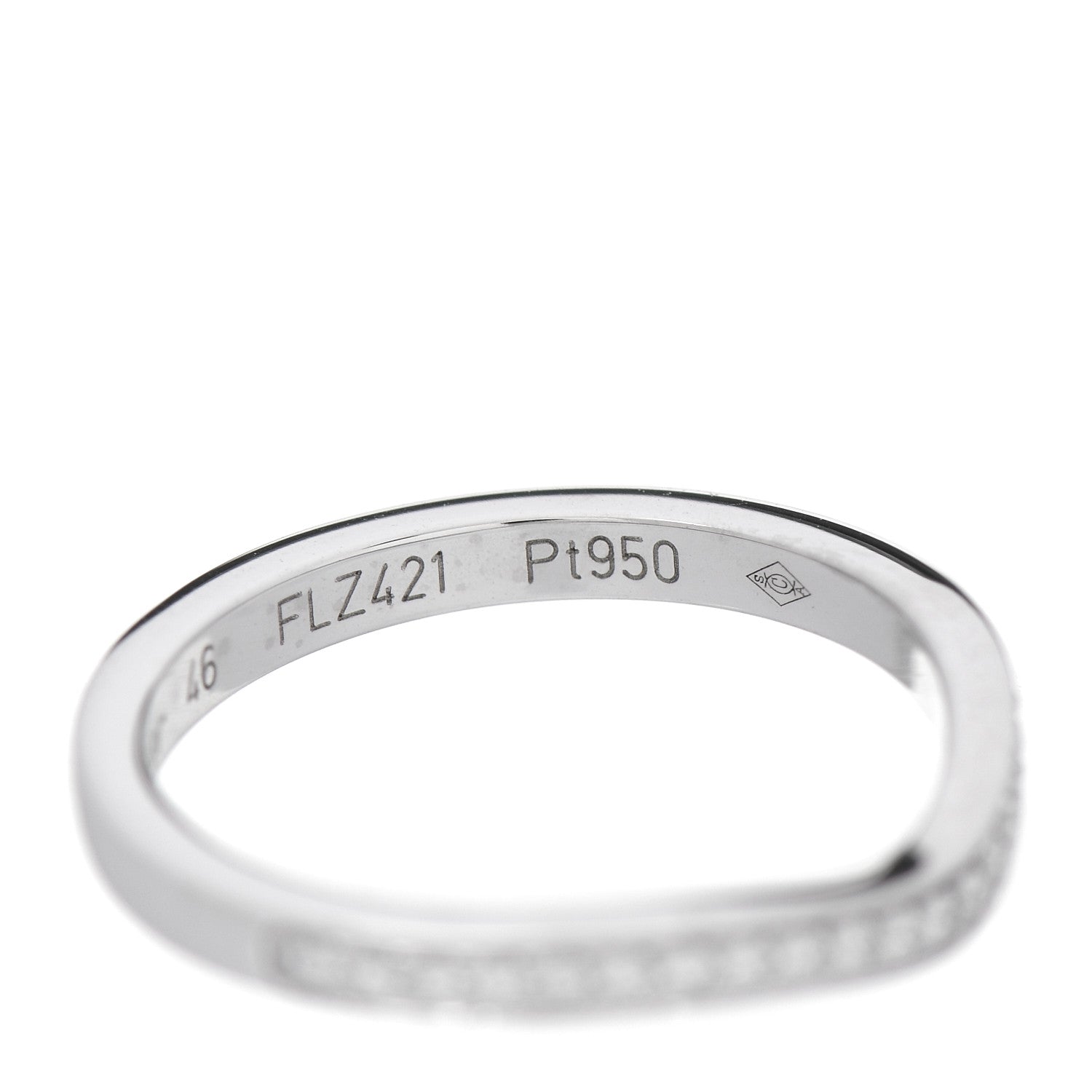 Cartier Platinum Diamond Ballerine Wedding Band Ring 46 3.75 5 of 5