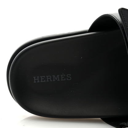 Hermes Calfskin Womens Chypre Sandals 38.5 Black 7 of 7