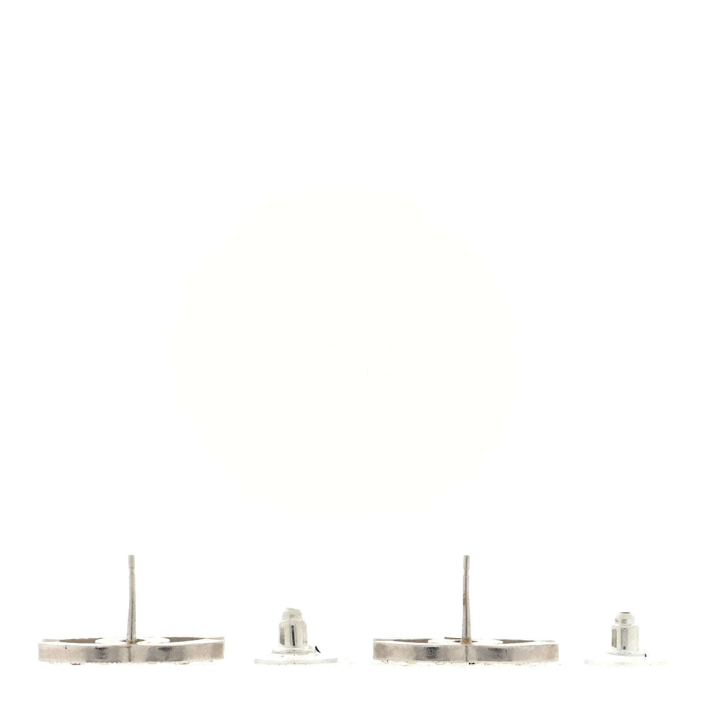 Baguette Crystal CC Earrings Silver