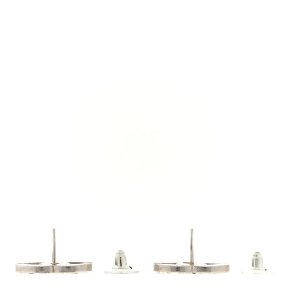 Chanel Baguette Crystal CC Earrings Silver 3 of 4