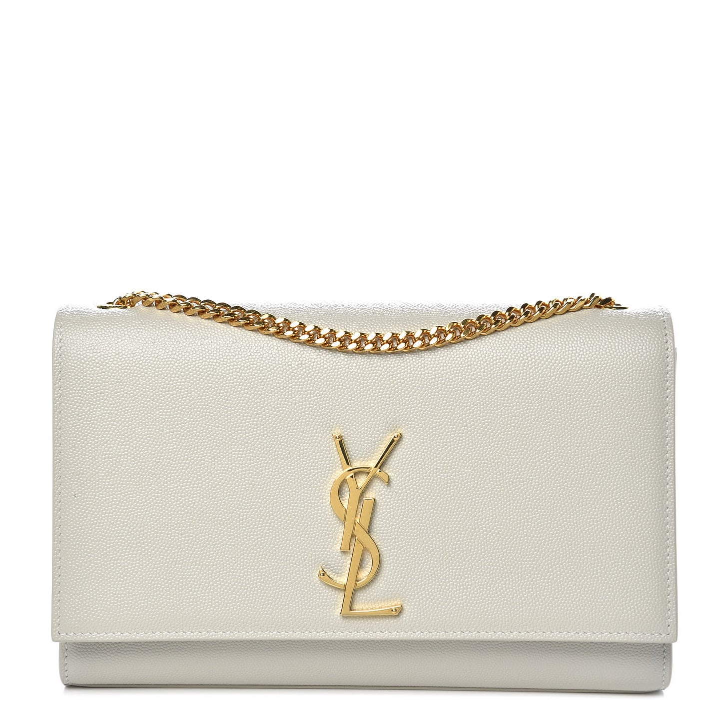 Grain De Poudre Medium Classic Monogram Kate Satchel Blanc Vintage