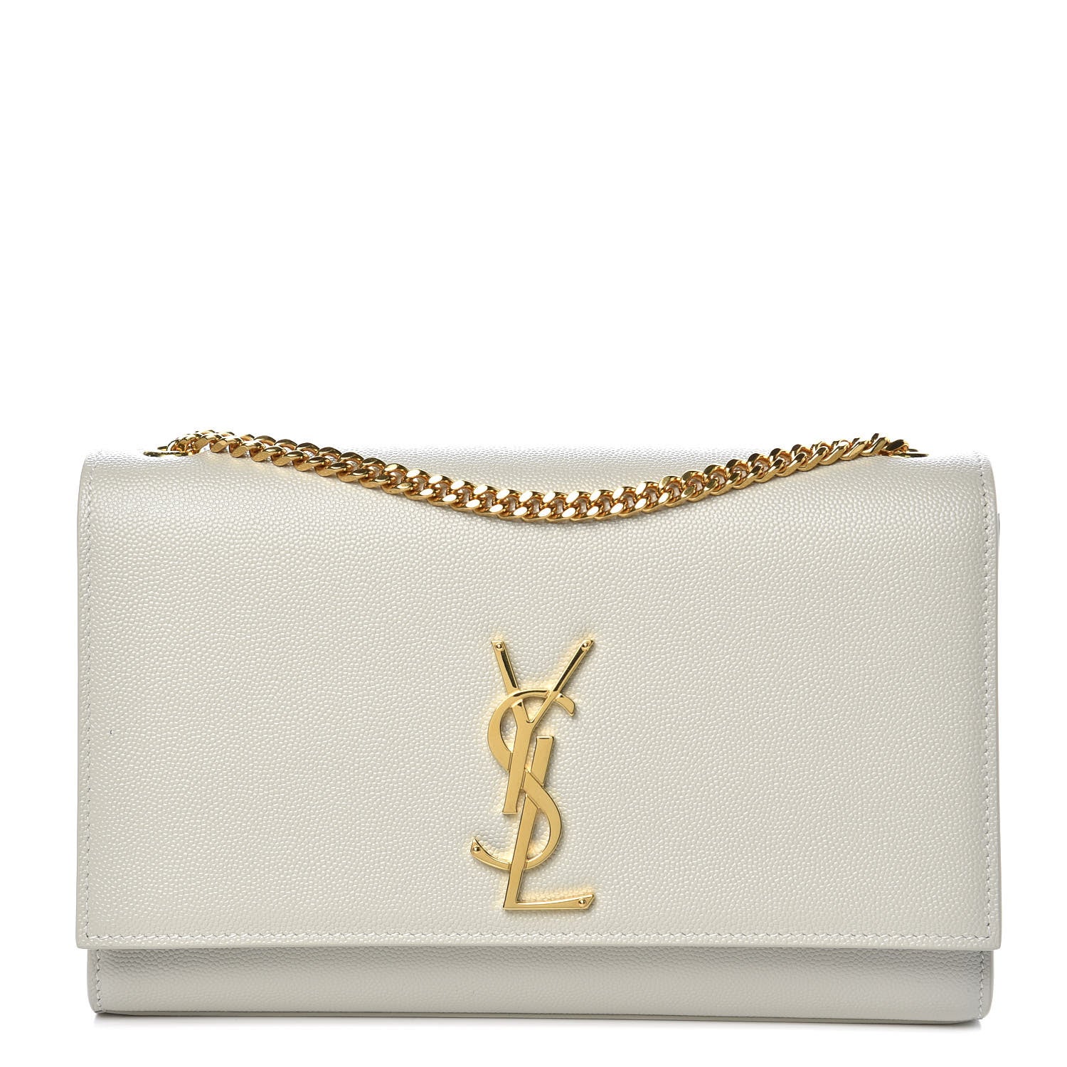 Saint Laurent Grain De Poudre Medium Classic Monogram Kate Satchel Blanc Vintage 1 of 9