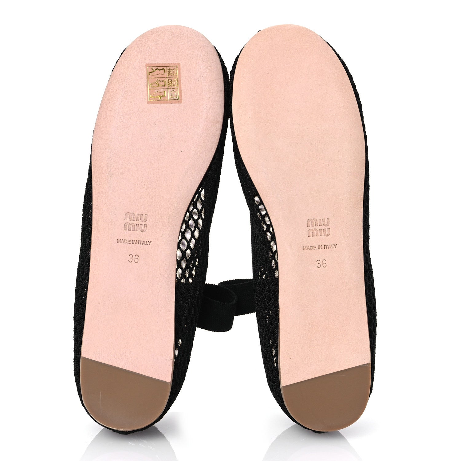Miu Miu Mesh Fabric Ballerina Flats 36 Black 7 of 12