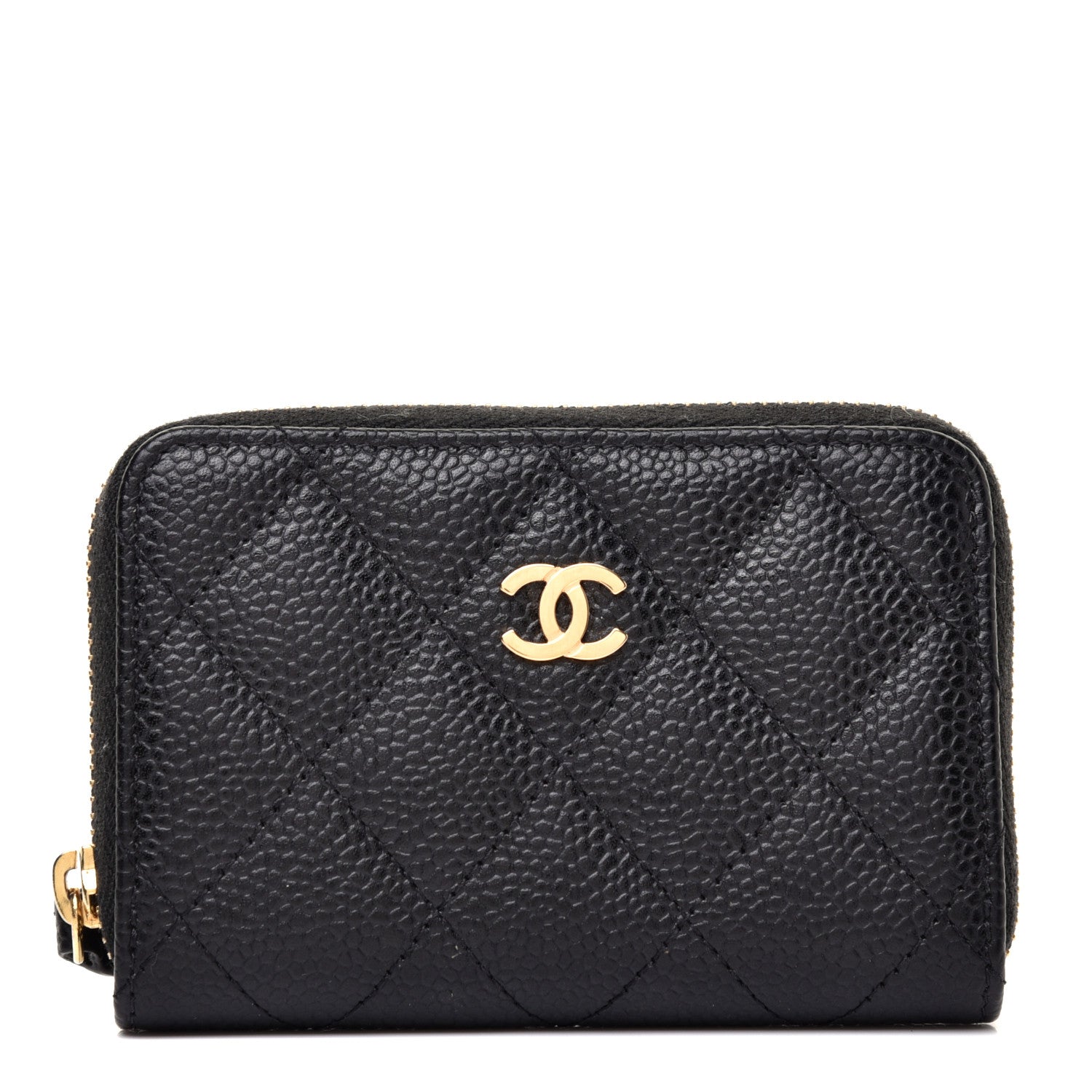 Chanel Caviar Quilted Zip Coin Purse Black 1 of 7