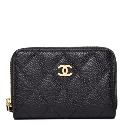 Chanel Caviar Quilted Zip Coin Purse Black 1 of 7