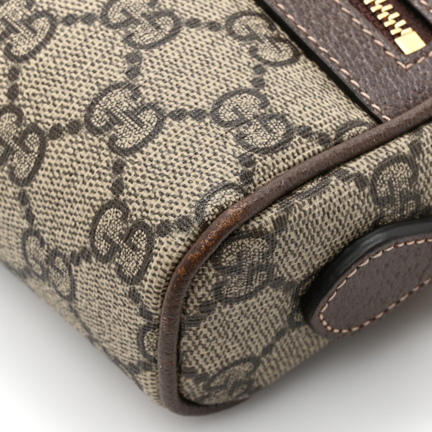 Gucci GG Supreme Monogram Web Mini Ophidia Shoulder Bag Brown 12 of 14