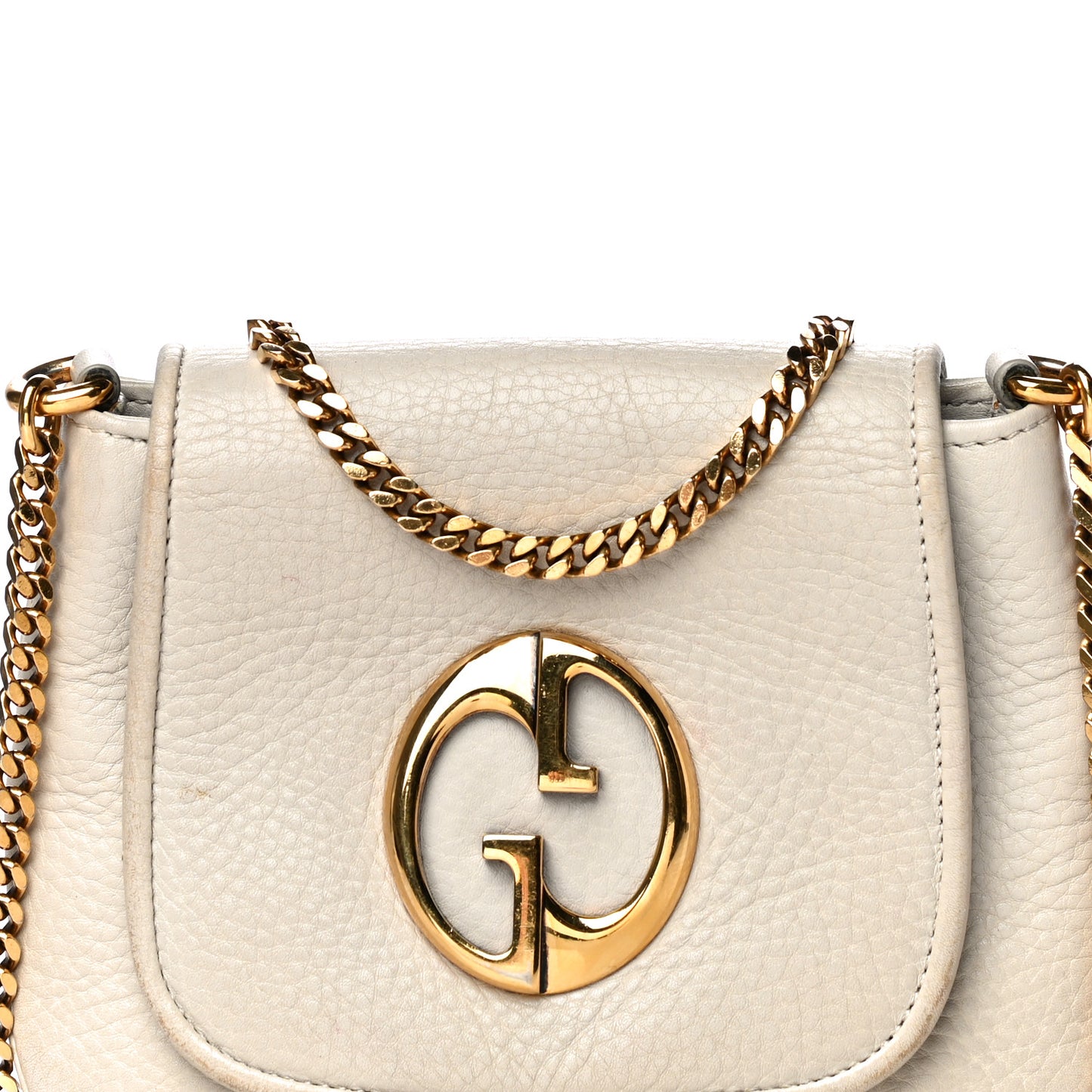 Pebbled Calfskin Small 1973 Chain Shoulder Bag Off White