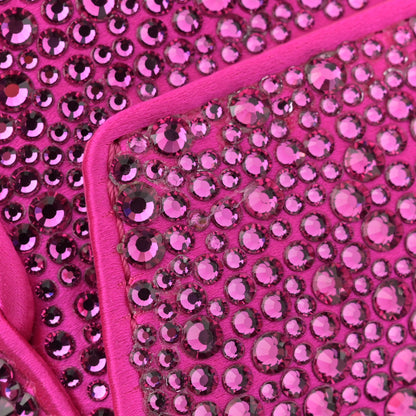 Versace Satin Crystal Studded Mini La Medusa Bag Fuxia 13 of 13