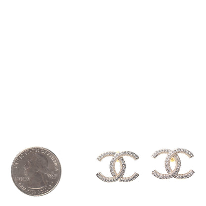 Chanel Crystal CC Earrings Gold 2 of 4