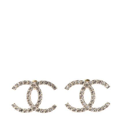 Chanel Baguette Crystal High Society CC Earrings Gold 1 of 5