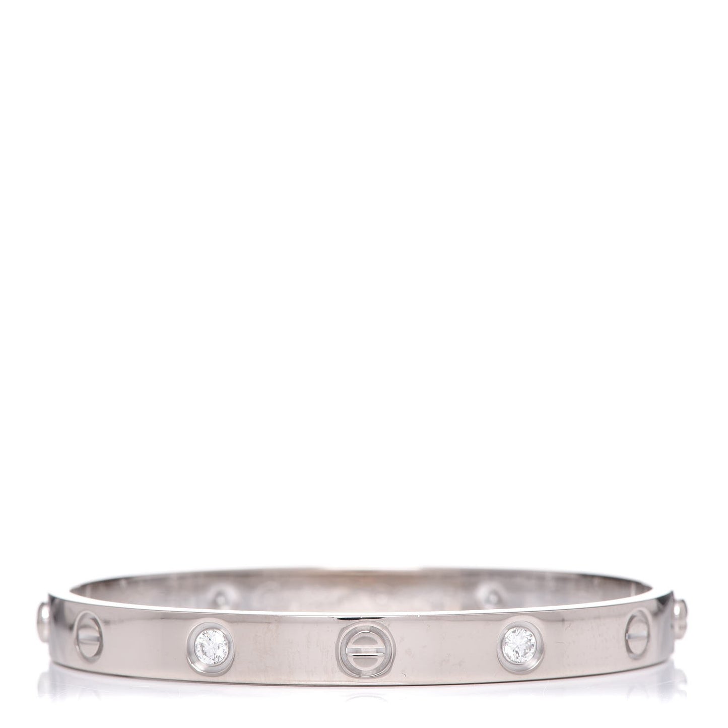18K White Gold 4 Diamond LOVE Bracelet 16