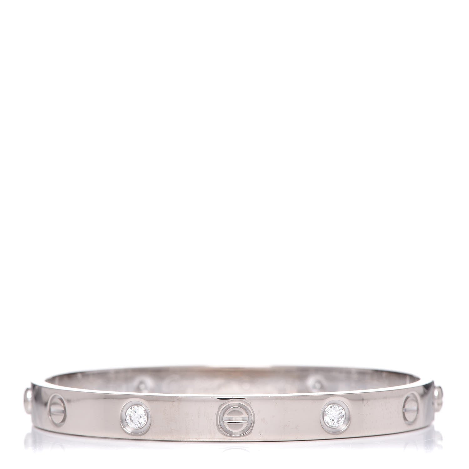 Cartier 18K White Gold 4 Diamond LOVE Bracelet 16 1 of 9