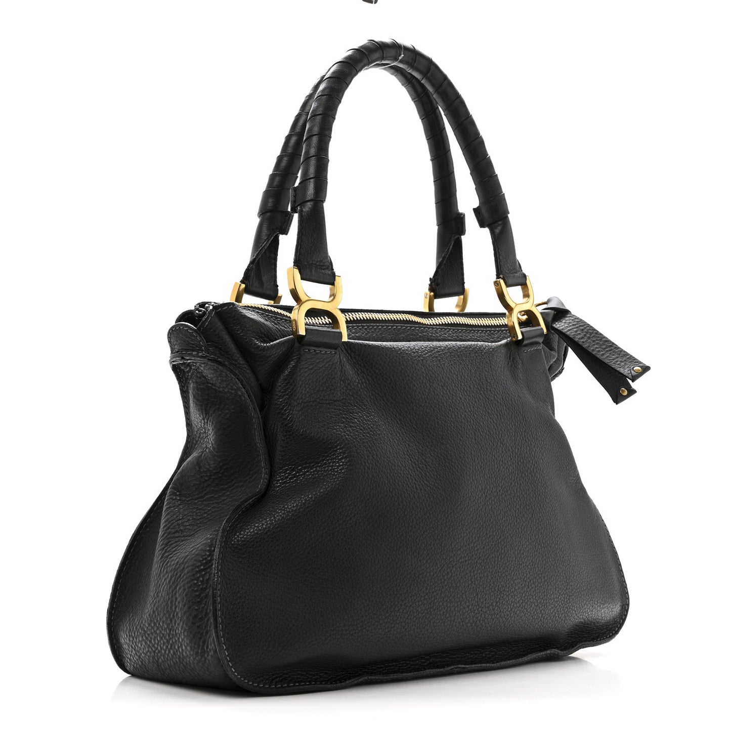 Calfskin Medium Marcie Satchel Black