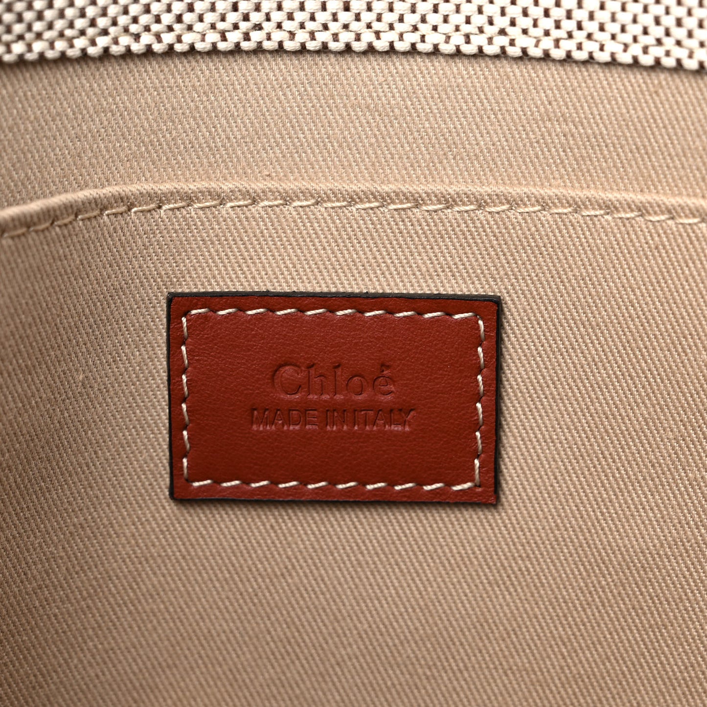 Cotton Calfskin Medium Woody Ribbon Tote White Brown