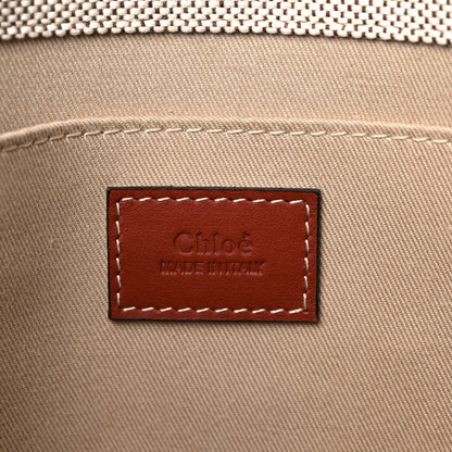 Chloe Cotton Calfskin Medium Woody Ribbon Tote White Brown 6 of 19