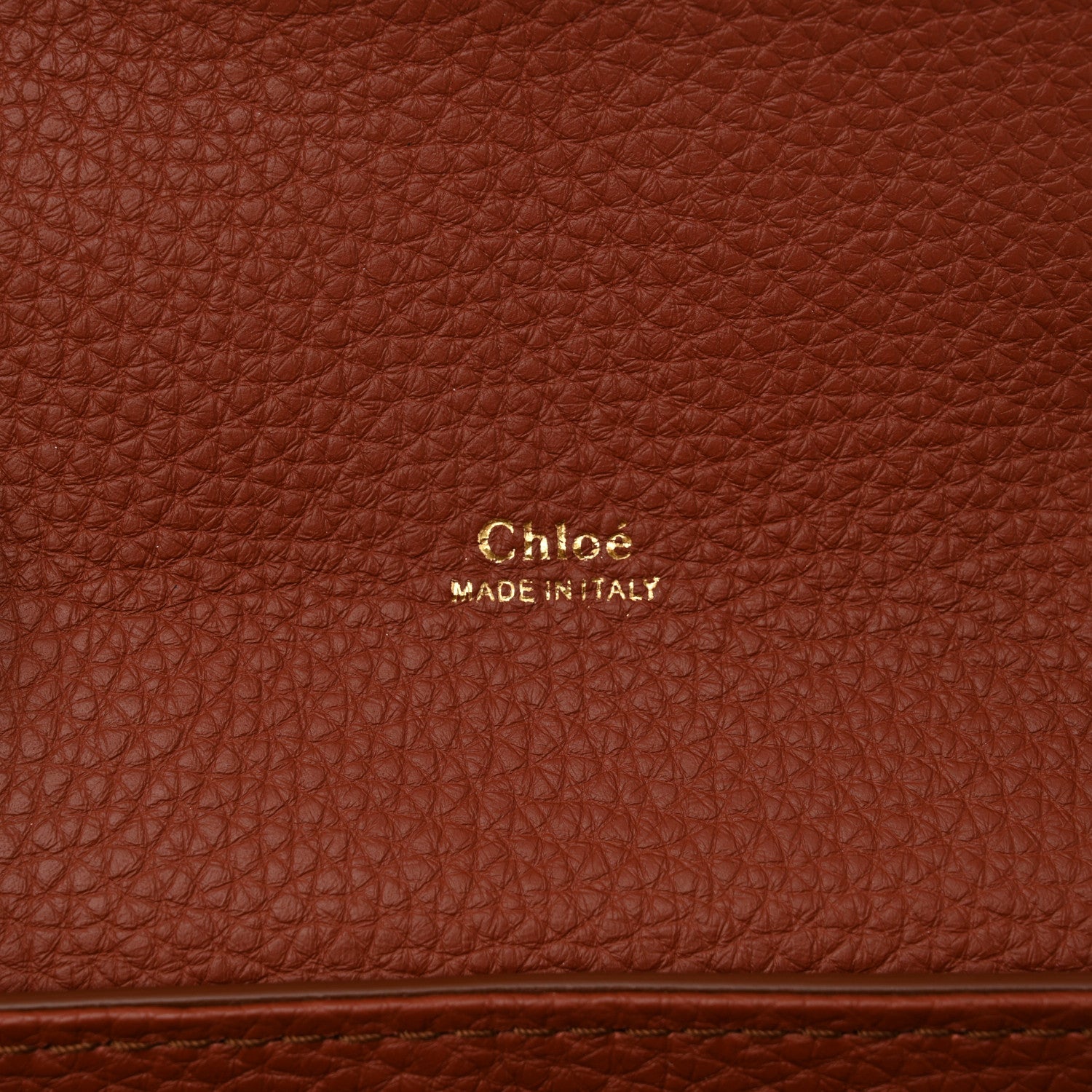 Chloe Shiny Grained Calfskin Medium Aby Day Shoulder Bag Sepia Brown 7 of 10