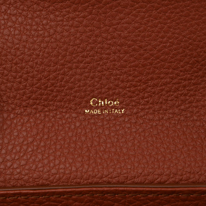 Chloe Shiny Grained Calfskin Medium Aby Day Shoulder Bag Sepia Brown 7 of 10