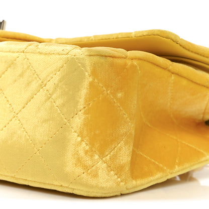 Chanel Velvet Quilted Medium Double Flap Yellow 10 of 10