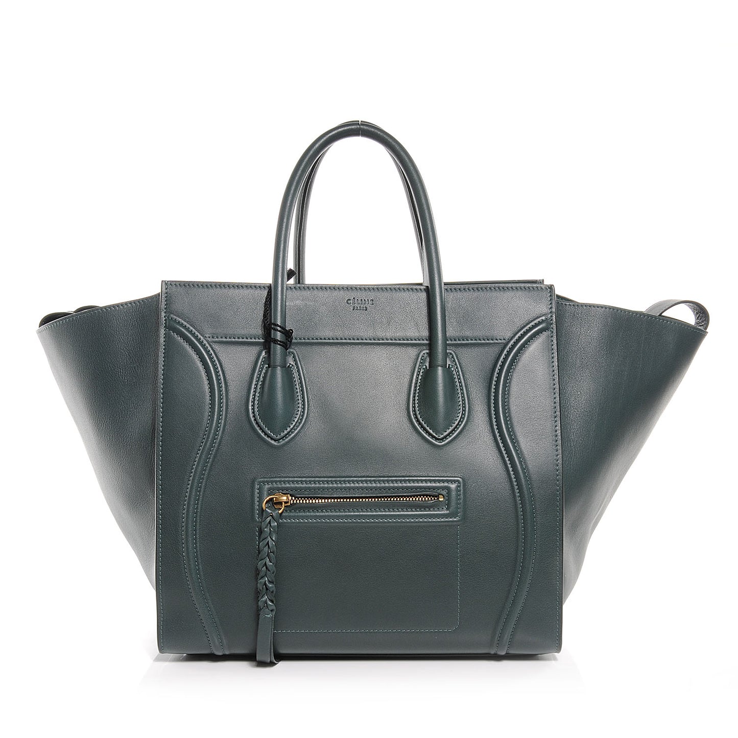 Smooth Calfskin Medium Phantom Luggage Bottle Green