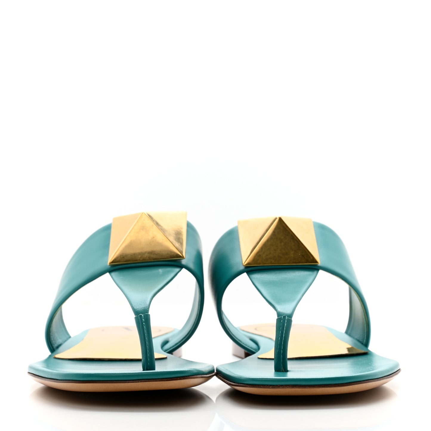 Calfskin One Stud Flat Thong Sandals 38.5 Ultramar