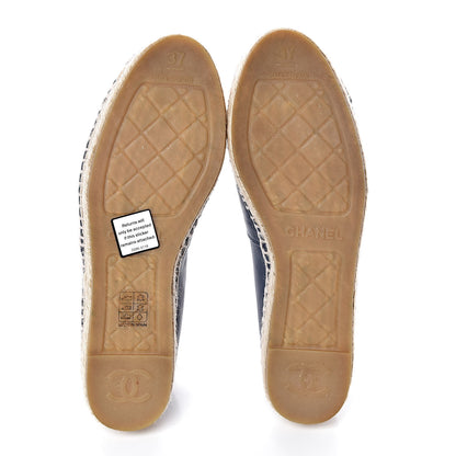 Chanel Lambskin CC Espadrilles 37 Dark Navy 12 of 13
