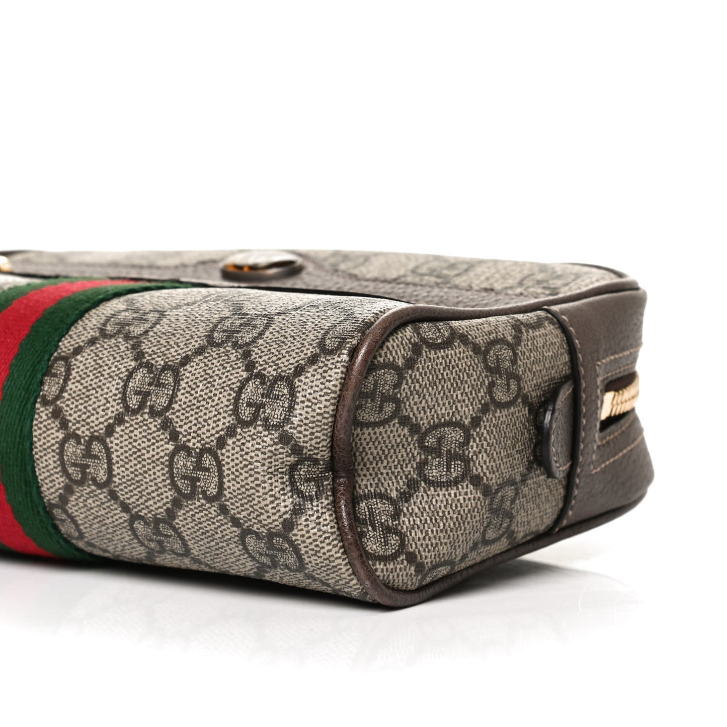 GG Supreme Monogram Web Small Ophidia Belt Bag 75 30 Dark Brown