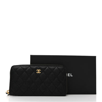 Chanel Caviar Quilted Large Gusset Zip Around Wallet Black 9 of 9