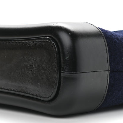 Chanel Wool Embroidered Medium Gabrielle Hobo Dark Navy Blue 9 of 9