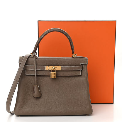 Hermes Togo Kelly Retourne 28 Etoupe 11 of 11